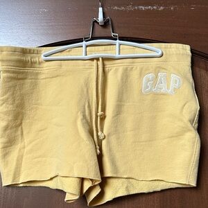 GAP Women's Pale Yellow Terry Drawstring Athletic Shorts